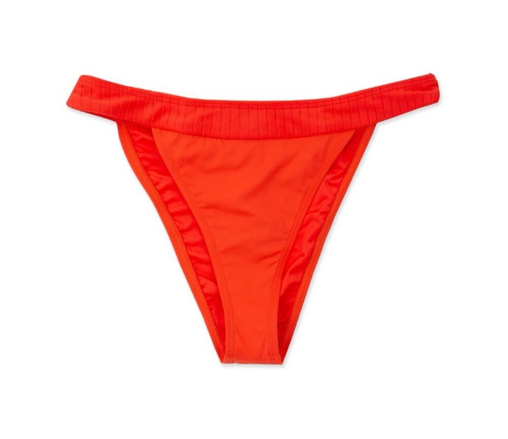 Billabong Women' Lined up Banded Hike Bikini Bottom Orange XL New With Tag